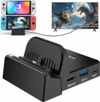 VIXLM TV dokkimisjaam Nintendo Switch/OLED jaoks, kaasaskantav laetav TV dokkimisjaam 4K HDMI adapteriga / Type-C andmeport / USB 3.0 port, Nintendo Switchi ametliku doki asendaja