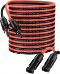 Proster p&auml;ikesekaabel 10 m 6 mm&sup2; p&auml;ikesepaneeli pikenduskaabel 10AWG IP68 veekindel adaterkaabel pistikupesa ja pistiku &uuml;hendusega (10 m punane + 10 m must)
