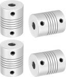 hankekaart Flexible Kupplungen, 4 mm kuni 6 mm, Gelenkverbinder aus Aluminiumlegierung, flexible Wellenkupplungen, Motorkupplung f&uuml;r 3D-Drucker, CNC-Maschine, Motorf&uuml;hrung, DIY-Encoder D25 x L 19 mm