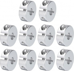 QUARKZMAN 10 Pieces Single Splitting Clamp Wave Collar 6 mm Bore One-Piece Clamp Collar, 20 mm Outer Diameter, 8 mm Thickness, Aluminium Alloy Set Screws Split Collar Clamp
