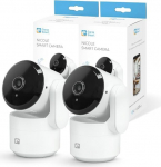 Garza - Smart - Pack 2 360&ordm; Indoor Smart IP WiFi Surveillance Camera 2.4GHz 1080 HD Night Vision Motion Detection Data Protection Mode Remote Control by App