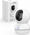 GRIFEMA WLAN siseruumide valvekaamera 1080P &ouml;&ouml;vaatega 10 m, 360&deg; beebi-/lemmikloomakaamera anomaalse m&uuml;ra tuvastamisega (beebi nutmine / klaasi purunemine), kahesuunaline heli, SD / pilv & mehaaniline privaatsusekraan.
