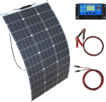 100W paindlik p&auml;ikesepaneelide s&uuml;steemi komplekt monokristalliline p&auml;ikesepaneelide moodul 10A 12V/24V p&auml;ikesepaneelide laadimiskontroller p&auml;ikesekaabel