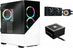 Enermax EnermaxK8 ARGB Midi Tower Gaming PC korpus Lumivalge & CYBERBRON III 750 Watt 80 Plus Bronze toiteallikas & vesijahutus LIQMAXFLO SR 240 Bundle; K8WW-750N-240SF