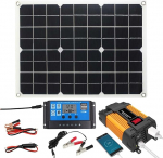 P&auml;ikesepaneelid BlackH&auml;user, 12 V StarterKitsblack Paindlikud monokristallilised p&auml;ikesemoodulid, 30 A laadija kontroller 12 V p&auml;ikesepaneelide komplekt