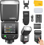 Godox V480-N kaamera v&auml;lk Nikonile, puuteekraaniga Speedlite, GN50 TTL 2.4G juhtmevaba 1/8000 HSS, 650 FulI Power v&auml;lk, 1.7s taastumisaeg, 7.2V/2200mAh Li-ion aku