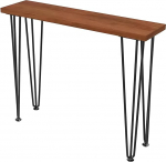 Konsolentisch Schmal Holz im Mid-Century-Modern-Stil, Kommode 20 cm Tief, Antik-Optik f&uuml;r Den Eingangsbereich, Wohnzimmer mit Vier Eisenf&uuml;&szlig;en, Brau(120x20x80cm/47x8x31in)
