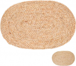 Adorainbow Geflochtenes Tischset aus Maisstroh Oval 30X45cm rutschfest Hitzebest&auml;ndig f&uuml;r Zuhause und Restaurant Dekorative Platzmatten mit W&auml;rmeschutz