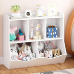 HAUSPROFI m&auml;nguasjade riiul, laste riiul 5 sektsiooniga, raamaturiiul lastele ja m&auml;nguasjade riiul, 2-in-1, lastetoa hoiuriiul, m&auml;nguasjade hoidmine laste m&auml;ngutuppa, koridori, lasteaeda, lasteaiasse