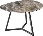 Riess Ambiente Imeline kaasaegne kohvilaud 70 cm Taupe must metallist marmorist keraamiline Made in Italy elutuba Elegantne marmorist k&uuml;ljelaud