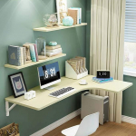 Moderner, wandmontierter schwebender Schreibtisch mit wandelbarem Design, einfache Installation und max. Tragkraft von 50 kg, Ahorn-viimistlus, 100 x 70 x 50 cm.