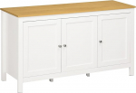 HOMCOM Buffet k&ouml;&ouml;gikapp 3 uksega, Buffet elutuba reguleeritavate riiulitega s&ouml;&ouml;gituppa, kaasaegne stiil, 120 x 40 x 70 cm, valge