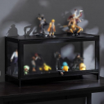 IMYOGI Curiosity vitriinkapp akr&uuml;&uuml;l, looduslik bambus raam, vitriinkapp hingedega uksega, p&otilde;randal seisev l&auml;bipaistev vitriinkapp elutuppa ja magamistuppa, must (suurus: 80 x 40 x 32