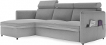 GREKPOL Magamisfunktsiooniga diivan 160 x 220 cm Helehall nurgadiivan magamisfunktsiooniga ja voodikastiga - Diivanvoodi - Diivanvoodi - Diivanvoodi voodikastiga - Soro kangas