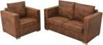 Sofagarnitur 2-TLG. K&uuml;nstliches Wildleder in Braun 82 x 73 x 82 cm Modernes Design Robustes Holzgestell Sessel & 2-Sitzer Couch f&uuml;r Wohnzimmer B&uuml;ro & Flur