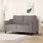 2-Sitzer Sofa Taupe 140 cm Stoff, Modernes Wohnzimmer mit Stabilem Metallgestell, Bequemes Polstersofa f&uuml;r Wohnzimmer und B&uuml;ro, Einfache Montage, Graues Sofa