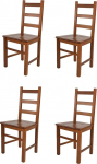 t m c s Tommychairs - 4 Rustica tooli komplekt k&ouml;&ouml;ki ja s&ouml;&ouml;gituppa, tugevast p&ouml;&ouml;gipuust raam, v&auml;rvitud helep&auml;hklipruun ja puidust iste.