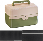 ACESOME 3-kihiline lukustatav karp, ravimikarp, kombinatsioonilukk, lukuga karp, ravimikarp, lukustatav ravimitele, toidule, mobiiltelefoni vangla (roheline, 38,5 x 25,5 x 25,5 cm)