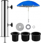 Vihmavarju poldi klamber, stendi toru komplekt - roostevabast terasest p&auml;ikesevarju aluse hoidja, universaalne vihmavarju toru klamber, vihmavarju paigalduskomplekt v&auml;litingimustes aias tagahoovis