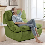 Beanbag Boneless Lounge Chair, lugemistoolid, Bean Bag Chair, Memory Foam 1-Seat Diivan, Lazy Diivan, Lounger Diivan lugemiseks, elutuba ja magamistuba Sleep, ei n&otilde;uta kokkupanekut, roheline