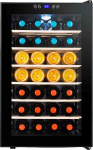 Getr&auml;nkek&uuml;hlschrank Mini, Getr&auml;nkek&uuml;hlschrank K&uuml;hler Bierk&uuml;hlschrank mit Touch-Steuerung und LED-Licht Temperatureinstellung Freistehender Weink&uuml;hler f&uuml;r B&uuml;ro oder Bar (Buchenholzregal)