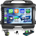 Android autoraadio KIA Sportage 2010-2016, 9-tolline 1080P puuteekraan, traadita CarPlay & Android auto, GPS, Wi-Fi, DSP, Plug and Play raadio uuendamine + tagumise vaatega kaamera