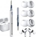 3 paari asendusk&otilde;rvaklappe Airpods Pro / Airpods Pro 2. p&otilde;lvkonna jaoks, silikoonist asendusk&otilde;rvaklapid m&uuml;rav&auml;hendusavadega, sisseehitatud tolmukaitse, libisemiskindel ja 3 in 1 puhastuskomplekt (S / M / L)