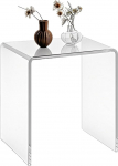 Clear Acrylic Side Table with Rounded Edges 18" Tall Compact Small Table Acrylic Side Table Suitable for Living Room Bedside Tables for Bedroom Modern Side Tables