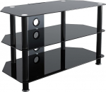 King TV-Mobel telerialus lameekraanile / LCD / LED / plasmale musta klaasiga (80 cm, must)