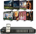 OREI 8x8 HDMI 4K Matrix Switch / Splitter (8 sisend, 8 v&auml;ljundit) koos kaugjuhtimispuldiga, toetab UltraHD 4K@60Hz 4:4:4, HDR, YUV, HDMI 2.0, HDCP 2.2, 3D, 1080p, 18GBPS - ARC, EDID (UHD-808)