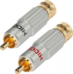 Hicon HI-CM13 HI-CM13-RED + BLK 2 RCA-pistiku komplekt Press Clip Lock paksude kaablite jaoks RCA audiopistikuga