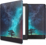 kwmobile &uuml;mbris Kobo Aura H2O Edition 2 jaoks - raamatu stiilis PU nahast kaitsev e-lugeri &uuml;mbris Folio Case - sinine/halli/musta