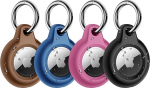Lanhiem Pack of 4 Kaitsekott Apple AirTag Case, veekindel v&otilde;tmehoidja, l&ouml;&ouml;gikindel, kriimustuskindel, pestav, Anti-Lost Portable Keyring Hard Case AirTags Tracker, must + sinine + lilla +