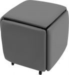 5-in-1 Cube Seat Footstool 46 x 46 x 48 cm Multifunktsionaalne diivan-tool virnastatav kombineeritud tool 4 universaalsete ratastega Hea ruumikasutus diivan-tool elutuppa, magamistuppa, kontoritesse (Hall)