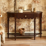 Modernes Konsolentisch Schmal mit 2 Ablagen, Kleiner Konsolentisch Holz mit Stauraum f&uuml;r Wohnzimmer, Flur und Eingangsbereich, Einfache Montage(Brown,110 * 30 * 90 cm/43 * 12 * 35 in)