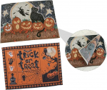 VICASKY Halloween Place Mat Ter&uuml;leenist dekoratiivsed tassimattid laua kaunistamiseks Vastupidav ja mitte kergesti tuhmuv