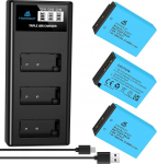Homesuit LP-E17 aku 1400mAh ja USB-C LCD-laadija komplekt Canon Rebel SL3, SL2, T8i, T7i, T6i, T6s, EOS R8, R10, R100, RP, M3, M5, M6, 200D, 77D, 750D, 760D, 800D, 8000D ja muud (3 tk).