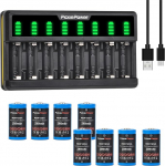 Pickle Power 8 123A akupakett, 750 mAh Arlo akud ja 8-kohaline nutilaadija Arlo kaamerale (VMC3030/VMK3200/VMS3330/3430/3530)