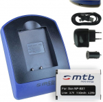 Battery + Charger (Mains + Car + USB) Compatible with Sony NP-BX1 / HDR-AS50, AS200V, AS300 / HX350, RX100 (I, II, III, VI, V), WX500 / X1000V, X3000... See List