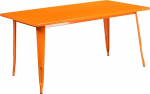 Flash Furniture Charis Commercial Grade 80 x 160 cm ristk&uuml;likukujuline oranž metallist sise- ja v&auml;listingimustes kasutatav laud