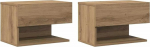 vidaXL seina &ouml;&ouml;kapp, pakett 2, &ouml;&ouml;kapp koos hoiuruumiga, seinale paigaldatud, &ouml;&ouml;kapp riputatav, &ouml;&ouml;konsooli seinakapp magamistoas, k&auml;sit&ouml;&ouml; tammepuust, Artisan Oak