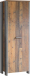 Forte Clif 1-ukseline garderoobikapp Vintage puidust vintage ja betoonist tumehallis, 67 x 201,5 x 41,6 cm