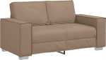 vidaXL Kahekohaline diivan Cappuccino 160 cm kunstnahast, kaasaegne elutuba, mugav ristk&uuml;likukujuline diivan, vastupidav kunstnahast diivan, ergonoomiline salong, &scaron;ikk m&ouml;&ouml;bel linnakodude jaoks