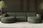 Kaiser M&ouml;bel - Nurgadiivan koos elamismaastikuga, U-kujuline diivan, polsterdatud diivan, mugav diivan koos tugitoolidega elutuppa, Relax diivan, Bigsofa, Lounge Set U Shape, Verita Fabric, Modena U