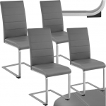 tectake&reg; 4 s&ouml;&ouml;gitooli komplekt, seljatoega s&ouml;&ouml;gitoolid, k&ouml;&ouml;gitoolid, modernne, s&ouml;&ouml;gitooli, polsterdatud tool, s&ouml;&ouml;gilaudade toolid, k&uuml;lalistetool, hall