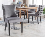 Montary s&ouml;&ouml;gitoa toolid, Foot Chair, Hall sametist s&ouml;&ouml;gitoa tool n&ouml;&ouml;pidega tikandiga, t&auml;ispuidust raam ja ergonoomiline seljatugi elutuppa (4, Hall)