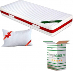EVERGREENWEB ortopeediline m&auml;luvahumadrats 90 x 190 cm 22 k&otilde;rgus + 1 padi m&auml;luvahust helbedeta, k&uuml;lma vahuga madrats massaažiefektiga, eemaldatav, pestav kate Sleepy Memory