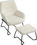 HollyHOME tugitool koos tugitooliga, tiibtool koos tugitooliga, sametist tugitool, elutuba ja magamistuba, lugemistool, lounge tool, beež