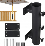 Schirmst&auml;nder, Verl&auml;ngerter Sonnenschirmhalter Verstellbar Heavy Duty Gel&auml;nder Schirmklemmhalterung Mit Befestigung Schrauben F&uuml;r 23-38 mm Schirmstangendurchmesser f&uuml;r Garten Hinterhof Balkon