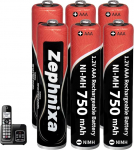 1,2 V 750 mAh NI-MH AAA aku Gigaset Panosonic juhtmeta DECT-telefonile, laetavad AAA akud Gigaset telefonidele, madala enesepuhastusega eellaetud - 6 tk.